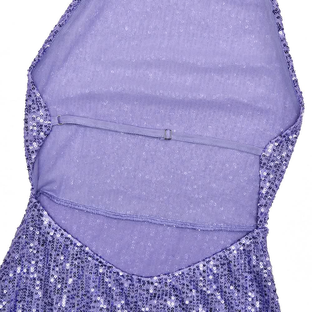 Head-Turning Lavender Sequin Halter Maxi Dress - Backless Glamour for Holiday & NYE