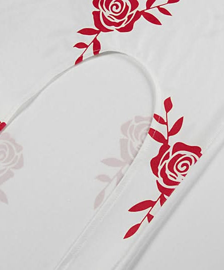 Chic Rose Print Halter Maxi Dress with Slit - Your Fall Vacation & Date Night Essential