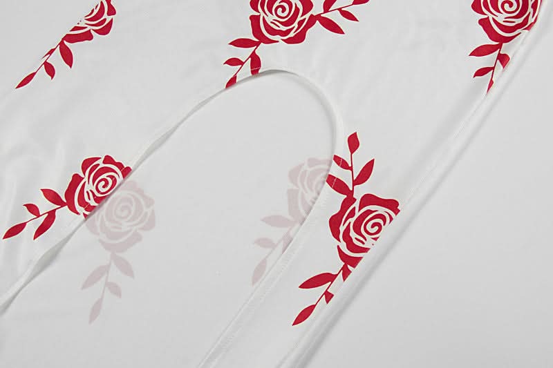 Chic Rose Print Halter Maxi Dress with Slit - Your Fall Vacation & Date Night Essential