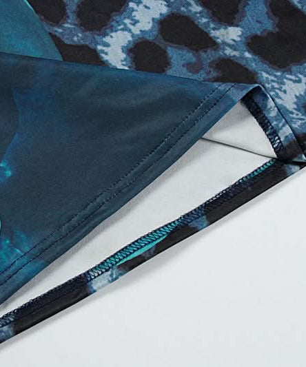 Standout Style: Blue Leopard & Floral One-Shoulder Maxi Set - Fall Event & Resort Ready