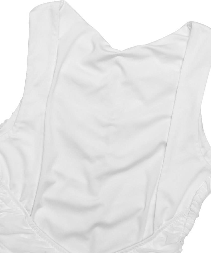 Winter White Ruched Bodycon Asymmetrical Ruffle Maxi Dress - Holiday Gala & Special Occasion Ready