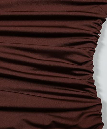 Chic Chocolate Brown Ruched Strapless Mini Dress - Flattering Tiered Fall Party Style