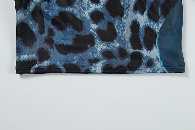 Standout Style: Blue Leopard & Floral One-Shoulder Maxi Set - Fall Event & Resort Ready