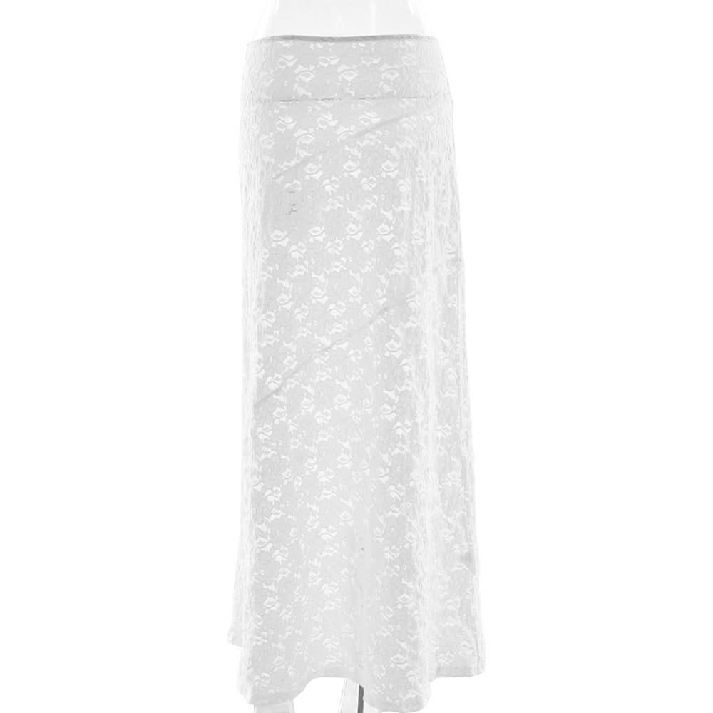 Fall Glam Black Lace Maxi Skirt - Sheer Elegance for Halloween & Holiday Parties