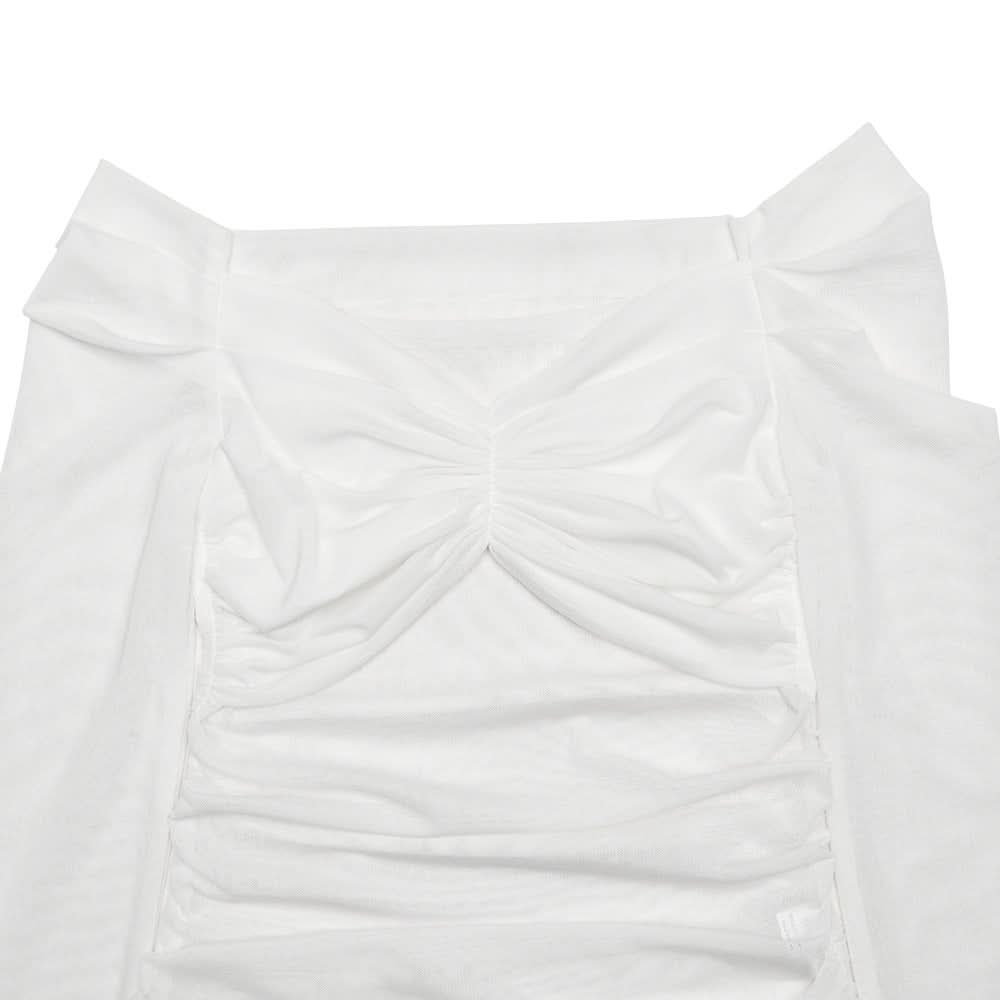 Sultry Burgundy Off-Shoulder Ruched Mesh Top - Fall & Holiday Chic