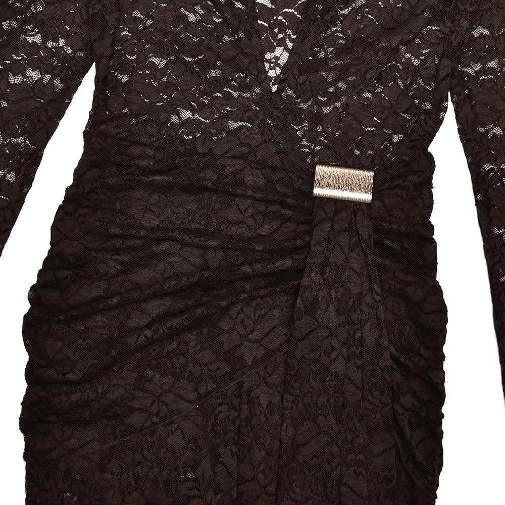 Haute Halloween & Holiday Ready: Daring Black Lace Deep V Asymmetrical Romper