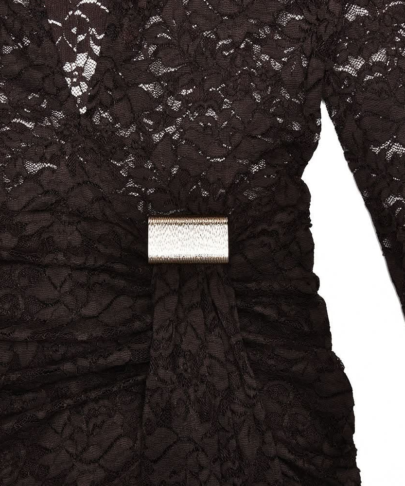 Haute Halloween & Holiday Ready: Daring Black Lace Deep V Asymmetrical Romper