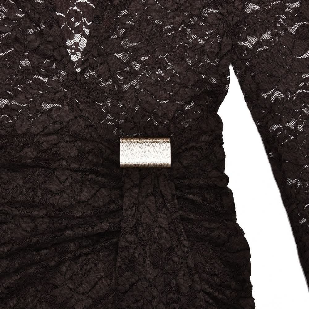 Haute Halloween & Holiday Ready: Daring Black Lace Deep V Asymmetrical Romper