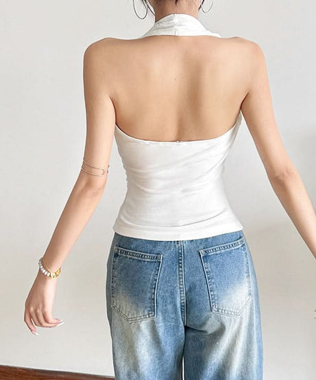 Chic Black Halter Wrap Top - Your Essential for Fall Nights & Holiday Glam