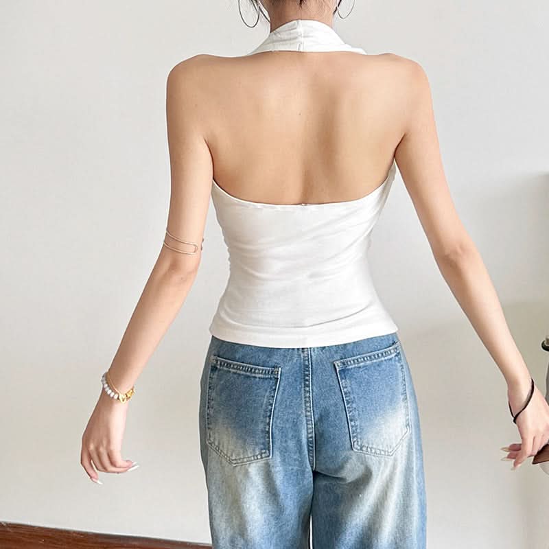 Chic Black Halter Wrap Top - Your Essential for Fall Nights & Holiday Glam