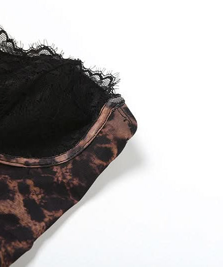 Savage Chic Leopard Print Bustier Mini Dress | Lace Trim & Hook-Eye Front | Your Fall & Holiday Party Statement