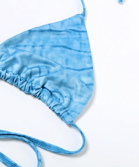 Ocean Serenity Blue Halter Bikini Top & Sheer Maxi Skirt Set - Your Luxe Vacation & Resort Wear Getaway