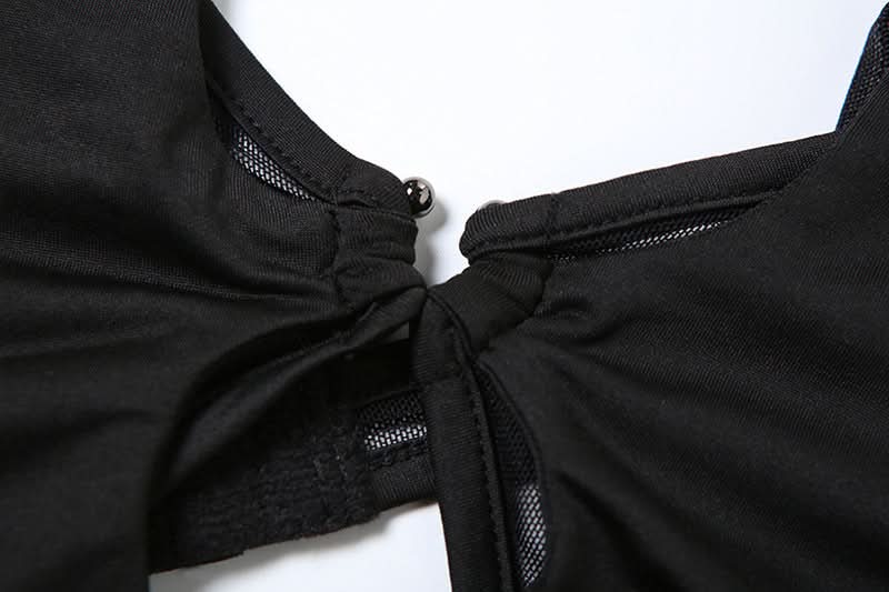 Y2K Edgy Cut Out O-Ring Strappy Crop Top - Your Go-To for Fall Parties & Club Nights