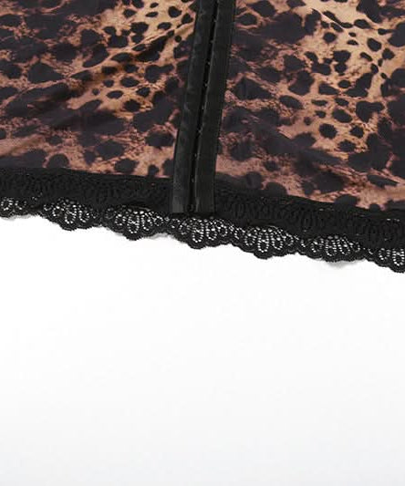 Savage Chic Leopard Print Bustier Mini Dress | Lace Trim & Hook-Eye Front | Your Fall & Holiday Party Statement