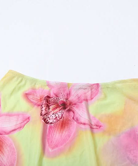 Lime & Pink Tropical Bloom Halter & Mesh Mini Skirt Set | Your Winter Getaway Essential