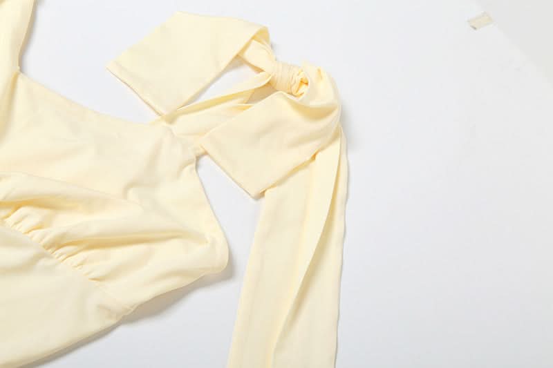 Golden Hour Glow: Elegant V-Neck Tie-Shoulder Maxi Dress - Chic & Flattering for Fall Soirees & Resort Getaways