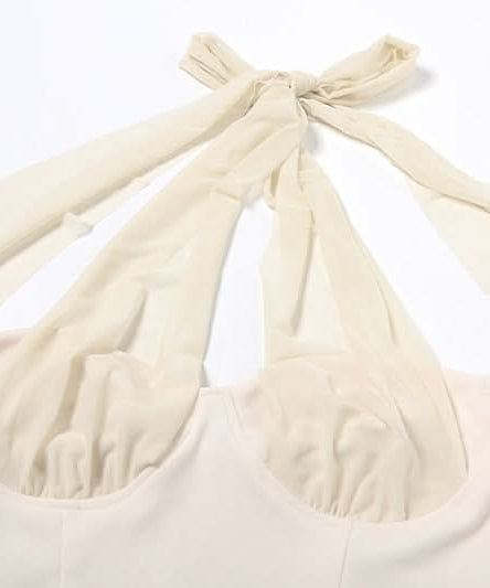 Trendsetting Black Halter Corset Top - Y2K Backless Bustier for Fall & Party Season