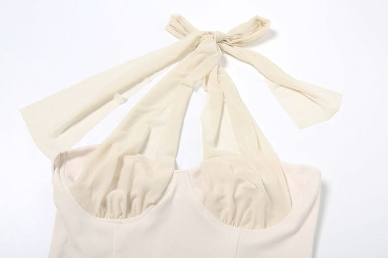 Trendsetting Black Halter Corset Top - Y2K Backless Bustier for Fall & Party Season