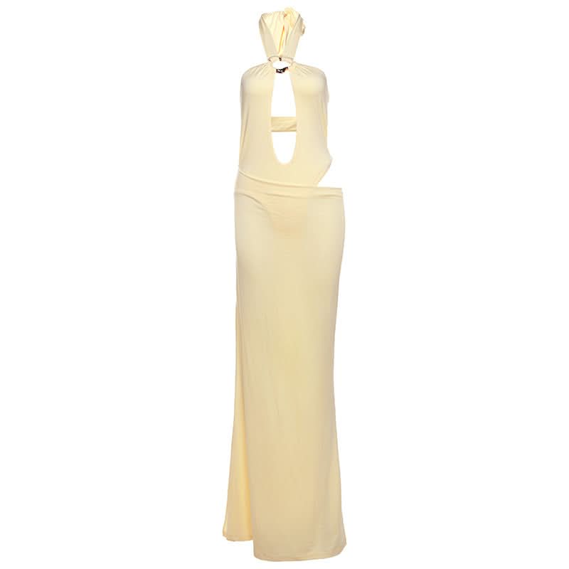 The "It" Girl Halter Cutout Maxi Dress - Chic & Daring for Fall Getaways & Holiday Events