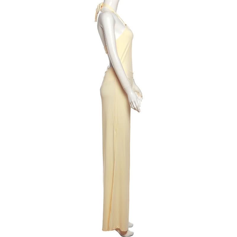 The "It" Girl Halter Cutout Maxi Dress - Chic & Daring for Fall Getaways & Holiday Events
