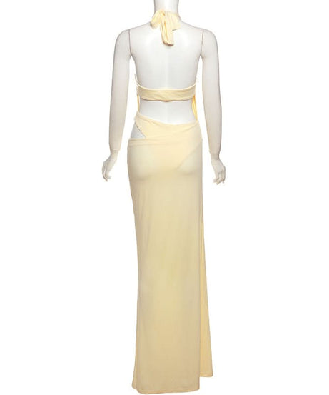 The "It" Girl Halter Cutout Maxi Dress - Chic & Daring for Fall Getaways & Holiday Events