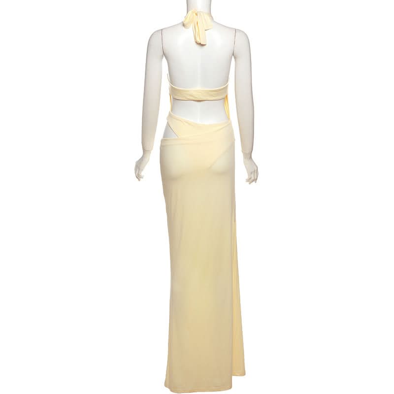 The "It" Girl Halter Cutout Maxi Dress - Chic & Daring for Fall Getaways & Holiday Events