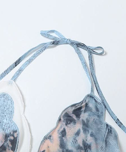 Ethereal Butterfly Halter Top - Y2K Backless Crop for Fall Festivities & Vacay Vibes