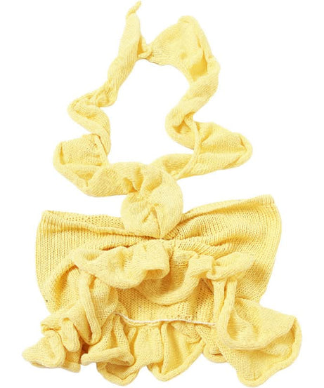 Trendy Sunshine Yellow Ruffle Knit Halter Crop Top | Effortless Fall Style & Resort Ready