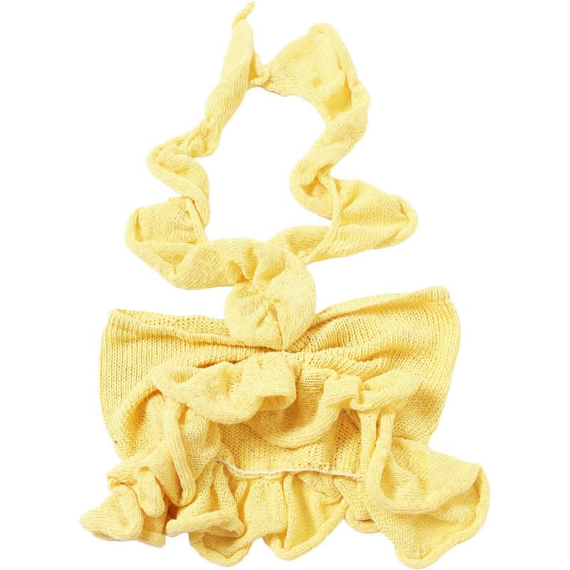 Trendy Sunshine Yellow Ruffle Knit Halter Crop Top | Effortless Fall Style & Resort Ready