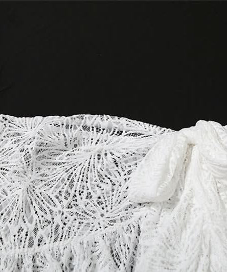 Stunning White Lace Criss-Cross Crop Top & Ruffled Mini Skirt Set - Your Ultimate Resort & Holiday Escape Look