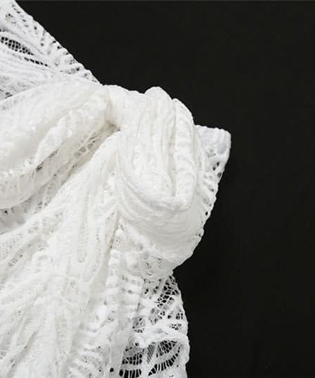 Stunning White Lace Criss-Cross Crop Top & Ruffled Mini Skirt Set - Your Ultimate Resort & Holiday Escape Look