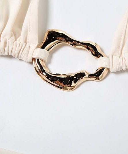 Chic Halter Tie-Side Ruched Shorts Set - Your Go-To for Fall Vacations & Winter Getaways