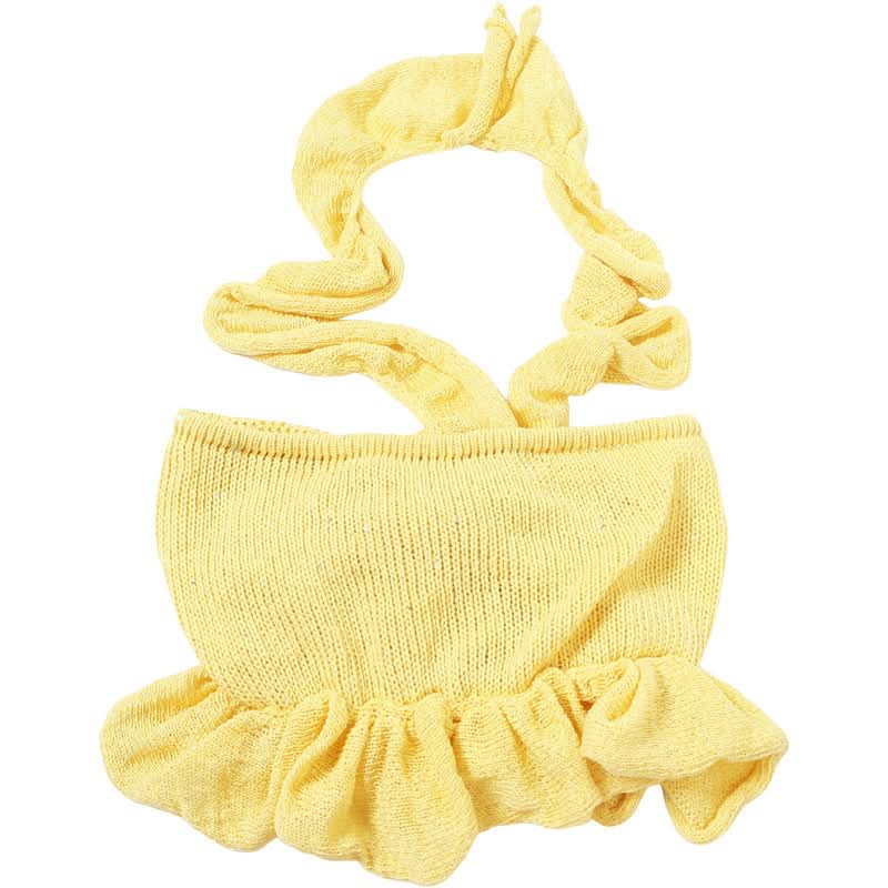 Trendy Sunshine Yellow Ruffle Knit Halter Crop Top | Effortless Fall Style & Resort Ready