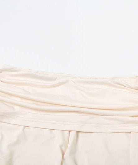 Chic Halter Tie-Side Ruched Shorts Set - Your Go-To for Fall Vacations & Winter Getaways