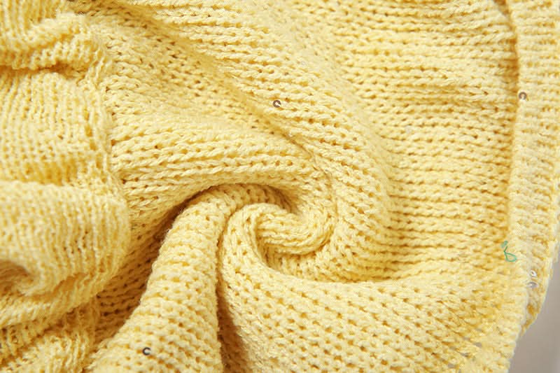 Trendy Sunshine Yellow Ruffle Knit Halter Crop Top | Effortless Fall Style & Resort Ready