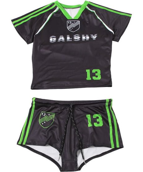GALSHY Lucky 13 Women's Sporty Short Set - V-Neck Top & Athletic Shorts | Perfect for Fall Game Day & Lounge Comfort