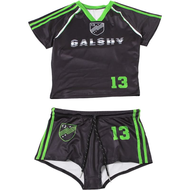 GALSHY Lucky 13 Women's Sporty Short Set - V-Neck Top & Athletic Shorts | Perfect for Fall Game Day & Lounge Comfort