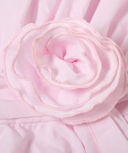 Romantic Pink Rose Mini Dress: Flared Sleeves & Ruched Charm for Fall Parties