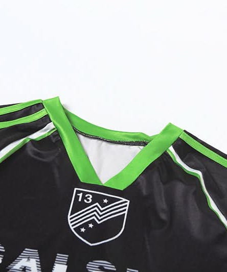 GALSHY Lucky 13 Women's Sporty Short Set - V-Neck Top & Athletic Shorts | Perfect for Fall Game Day & Lounge Comfort