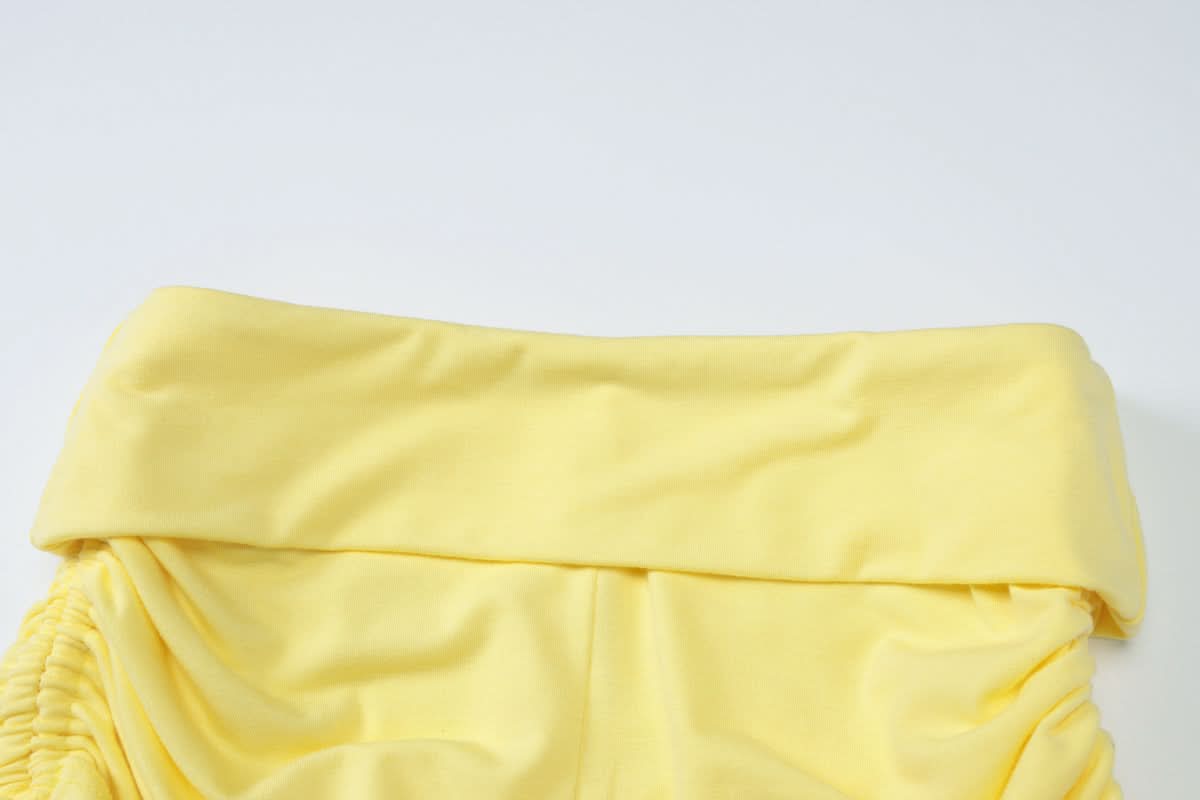 Sparkling Diva Yellow Halter & Drawstring Shorts Set – Your Chic Y2K Resort & Sunshine Lounge Essential