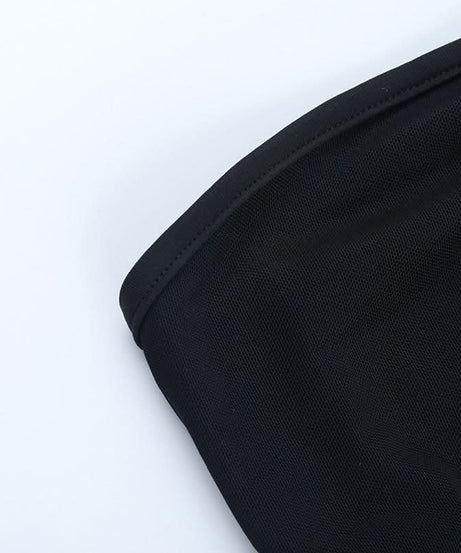 Sultry Black Halter Mesh Bodysuit | Daring Cutout & Sheer Panels - Perfect for Fall Nights & Halloween!