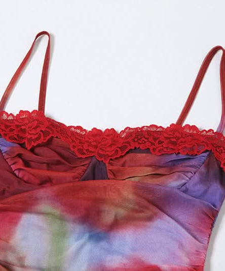 Watercolor Bloom Mesh Maxi Dress with Lace Bustier - Your Fall/Winter Gala & Holiday Party Statement