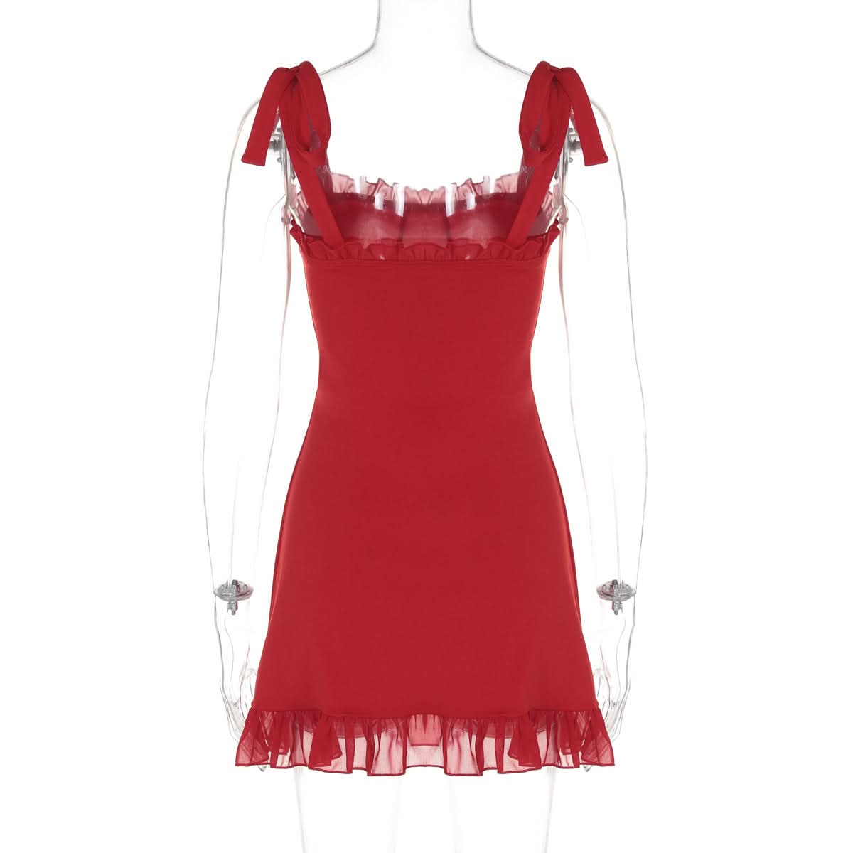 Siren Red Ruffle Tie-Strap Mini Dress - Your Essential Fall Date Night & Holiday Party Look