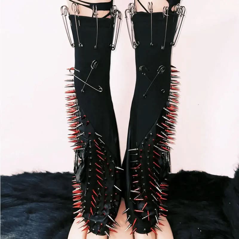 Gothic Empress Spiked Skull Faux Fur Halloween & Rave Outfit Set