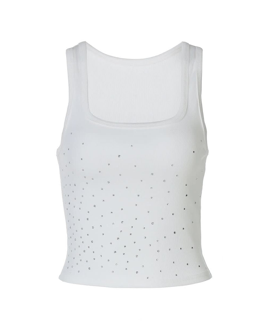 Sparkle & Shine Ribbed Square-Neck Tank Top – Your Fall & Holiday Glam Essential