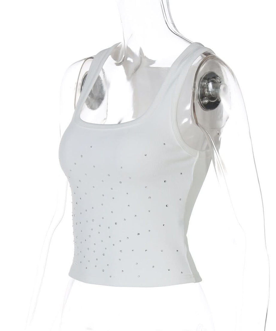 Sparkle & Shine Ribbed Square-Neck Tank Top – Your Fall & Holiday Glam Essential