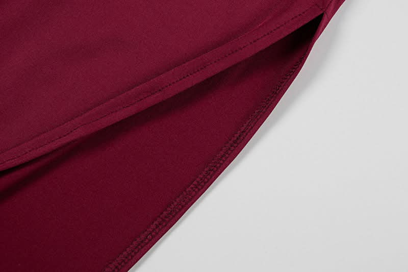 Daring Burgundy Cut-Out Maxi Dress | V-Neck & High Slit for Fall & Holiday Parties