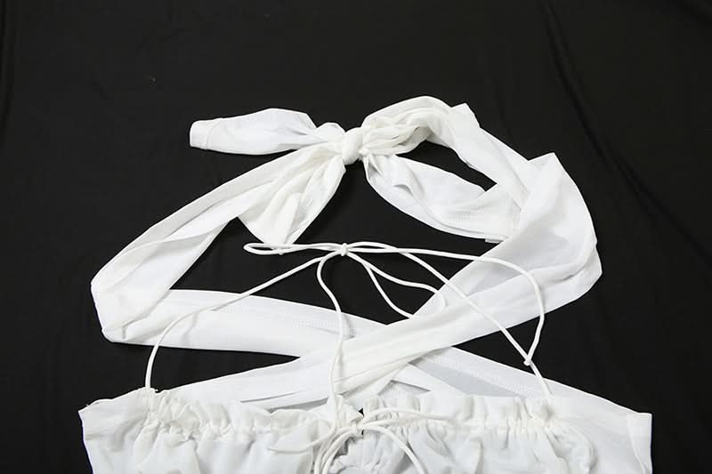 Boho Chic White Ruched Halter Maxi Skirt Set - Your Ultimate Vacation & Resort Essential