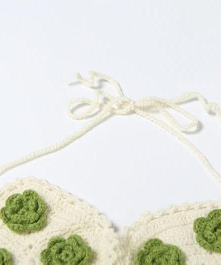 Chic Crochet Floral Halter Top & Mini Skirt Set | Your Boho Resort & Vacation Essential