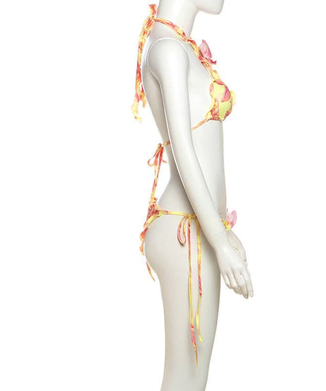 <b>Tropical Orchid Dreams Halter Bikini Set - Vibrant Floral Swimwear for Your Winter Getaway</b>